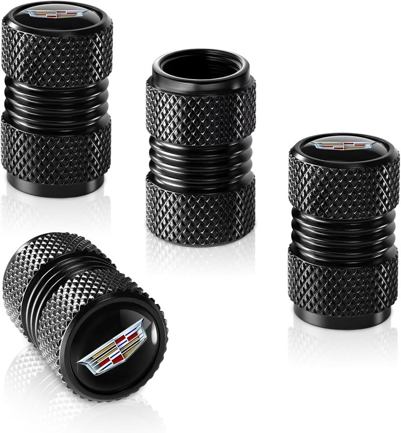 XIGRALUCK Tire Valve Stem Cap Cover for Cadillac Escalade CT4 CT5 CT6 ATS CTS SRX XT5 Belt O-Ring Seal Corrosion Resistant.Tire Valve Stem Air Cap 4 Pack - Image 1
